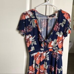 Lulu's Navy Floral Dress